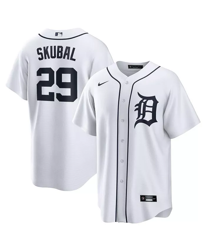 Мужская реплика домашней футболки Detroit Tigers белого цвета Tarik Skubal Nike
Мужская реплика домашней футболки Detroit Tigers белого цвета Tarik Skubal Nike