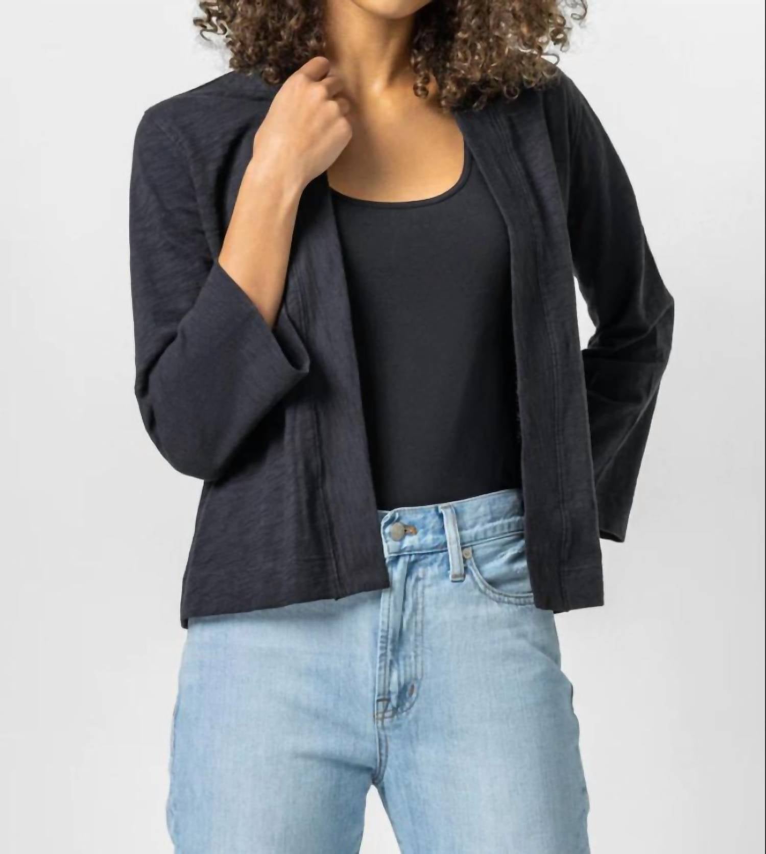 Lilla P Свободный вязаный кардиган из хлопка с неоднородной текстурой, черный
Lilla P Свободный вязаный кардиган из хлопка с неоднородной текстурой, черный