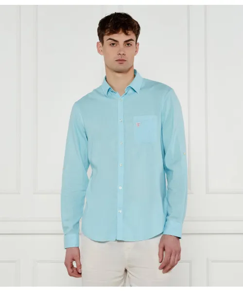 Льняная рубашка Regular fit Guess Underwear, синий 
Льняная рубашка Regular fit Guess Underwear, синий