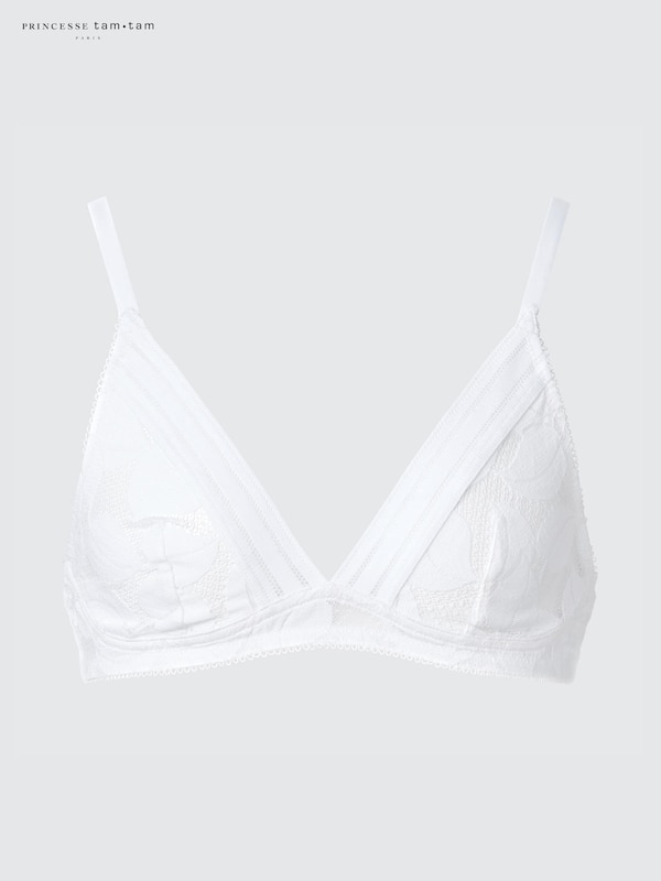 Кружевной бюстгальтер без косточек (с узором) Uniqlo, белый
Кружевной бюстгальтер без косточек (с узором) Uniqlo, белый