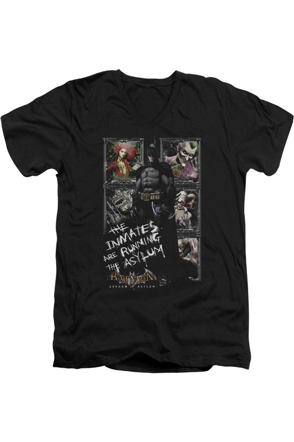 Футболка с коротким рукавом и V-образным вырезом для взрослых Batman Arkham Asylum Running The Asylum Gildan, черный
Футболка с коротким рукавом и V-образным вырезом для взрослых Batman Arkham Asylum Running The Asylum Gildan, черный