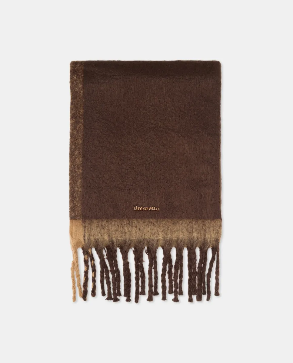 Шарф с контрастными бахромой Tintoretto, коричневый
Шарф с контрастными бахромой Tintoretto, коричневый