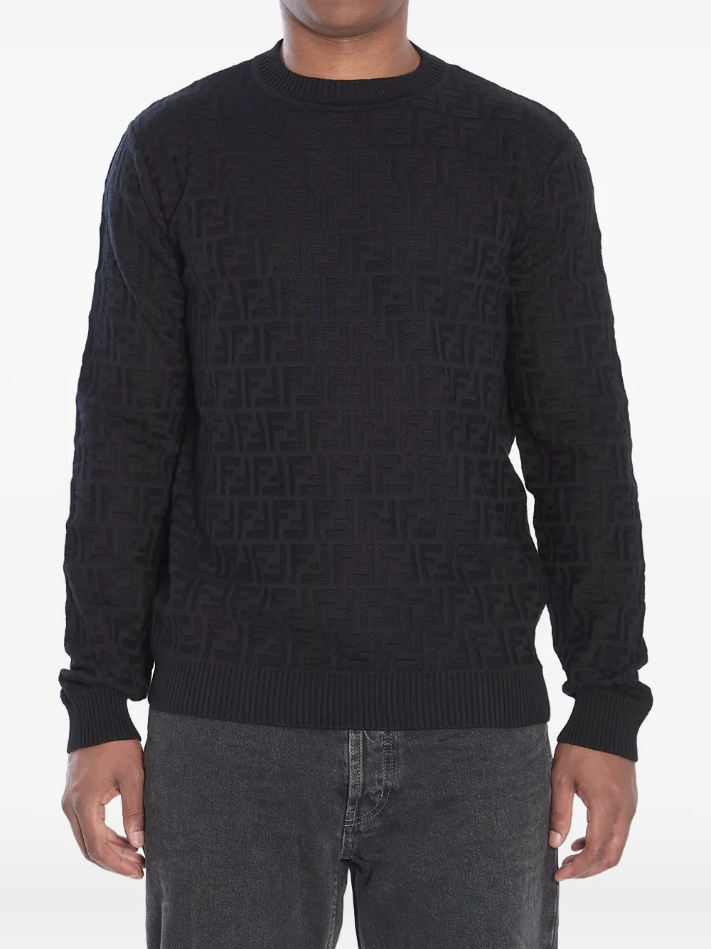 Свитер с монограммой FF Fendi, черный
Свитер с монограммой FF Fendi, черный