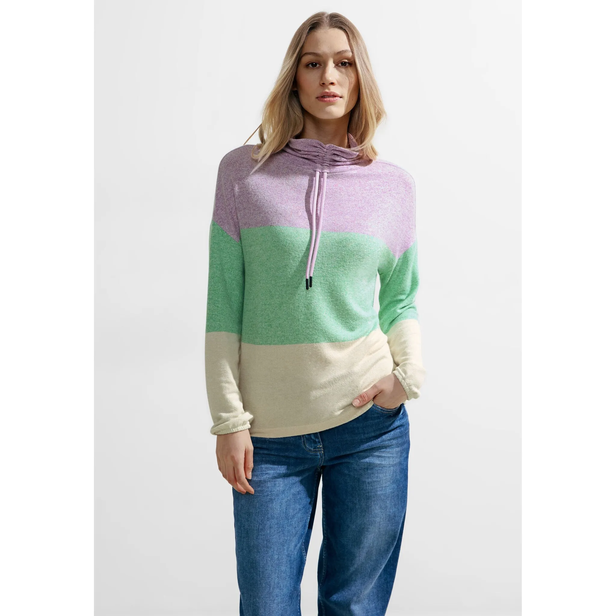 Рубашка Cecil с длинными рукавами и воротником стойкой, зеленый
Рубашка Cecil с длинными рукавами и воротником стойкой, зеленый