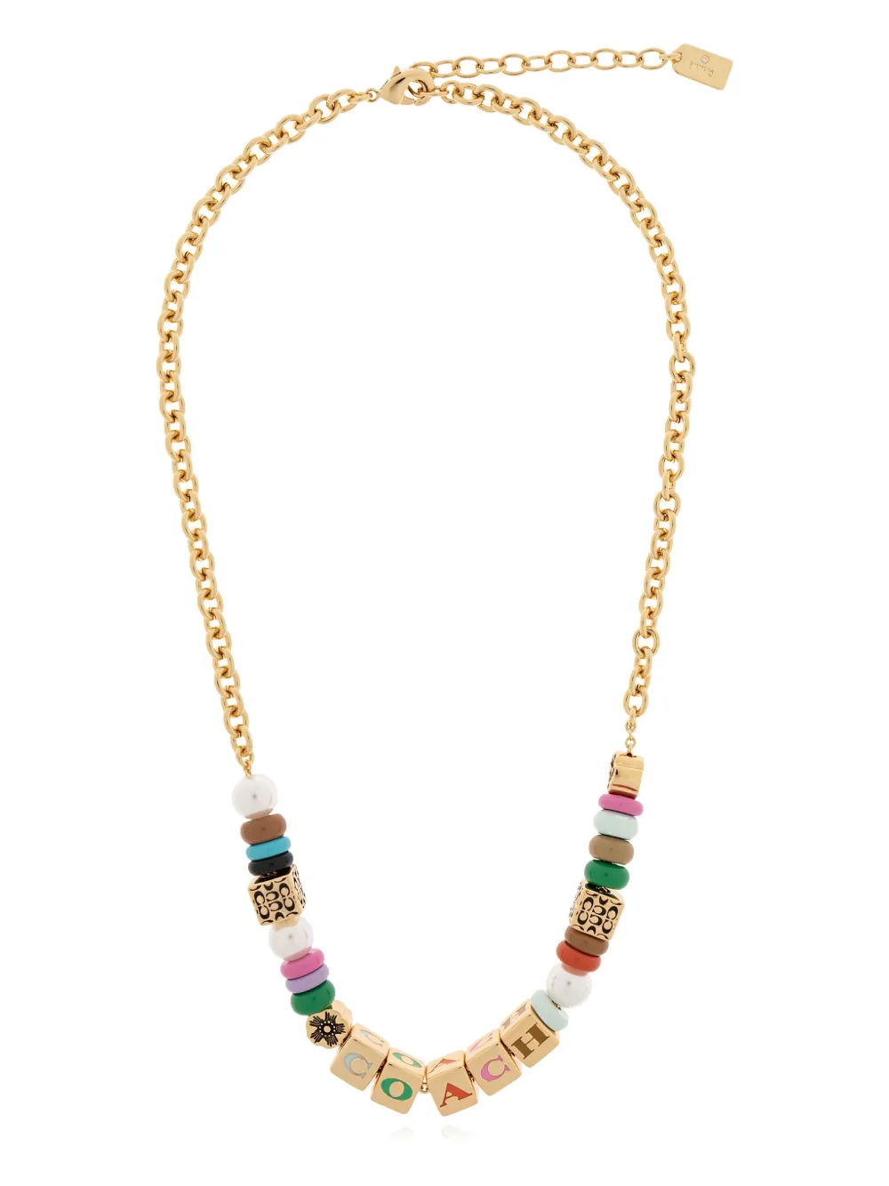 Ожерелье с подвесками, украшенное бисером Coach, золотой
Ожерелье с подвесками, украшенное бисером Coach, золотой