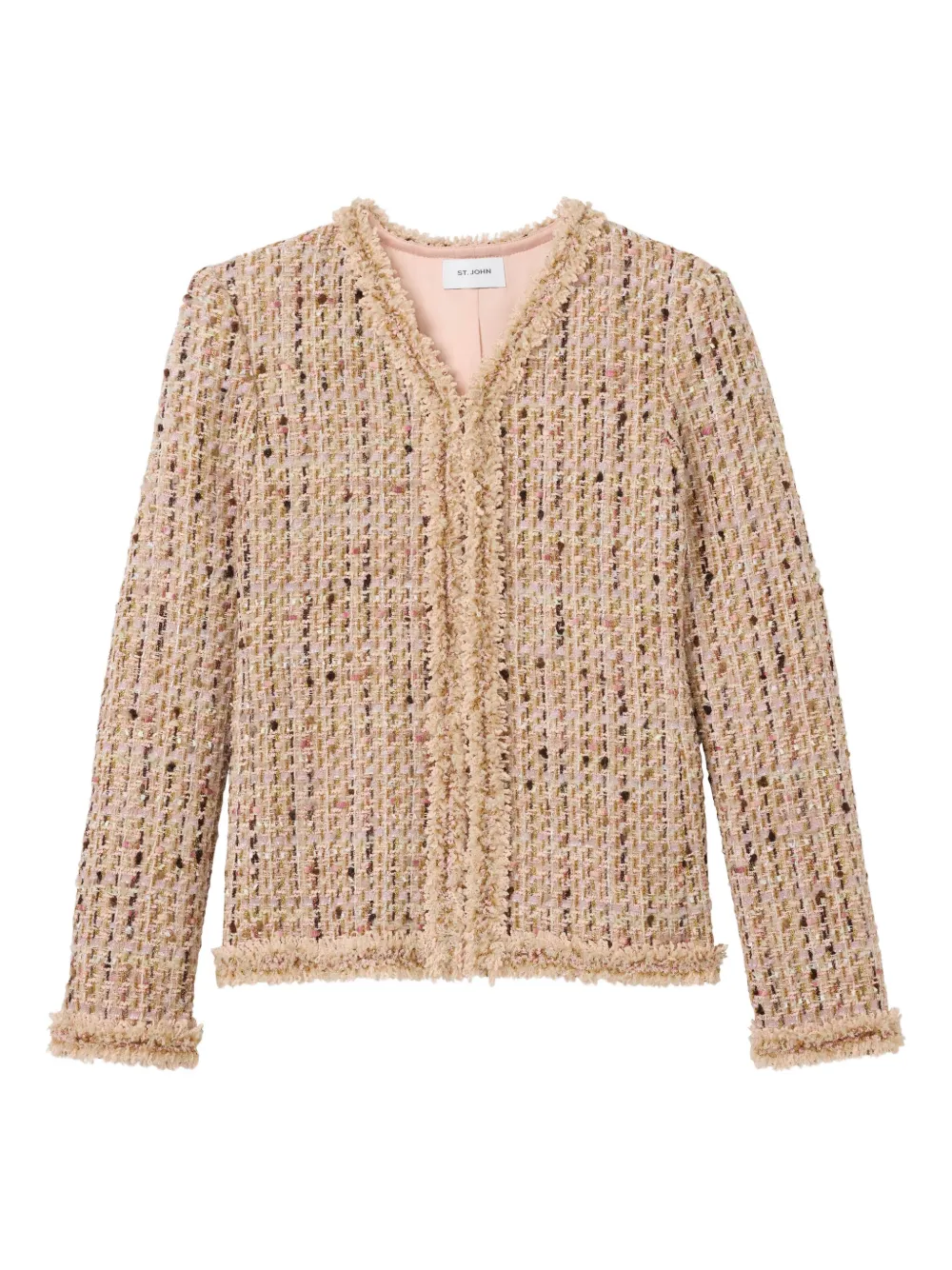 Твидовый жакет с бахромой St. John, нейтральный
Твидовый жакет с бахромой St. John, нейтральный