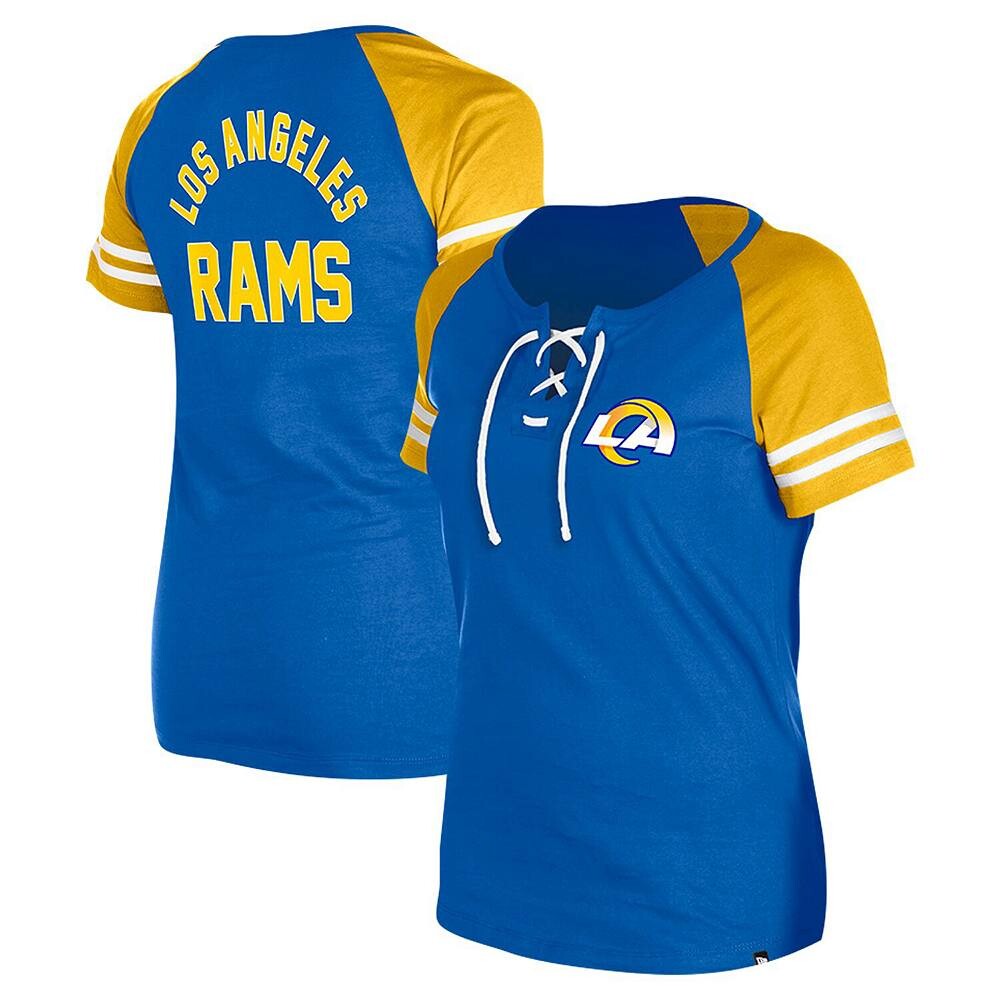 Женская футболка New Era Royal Los Angeles Rams на шнуровке реглан, цвет Lar Blue
Женская футболка New Era Royal Los Angeles Rams на шнуровке реглан, цвет Lar Blue