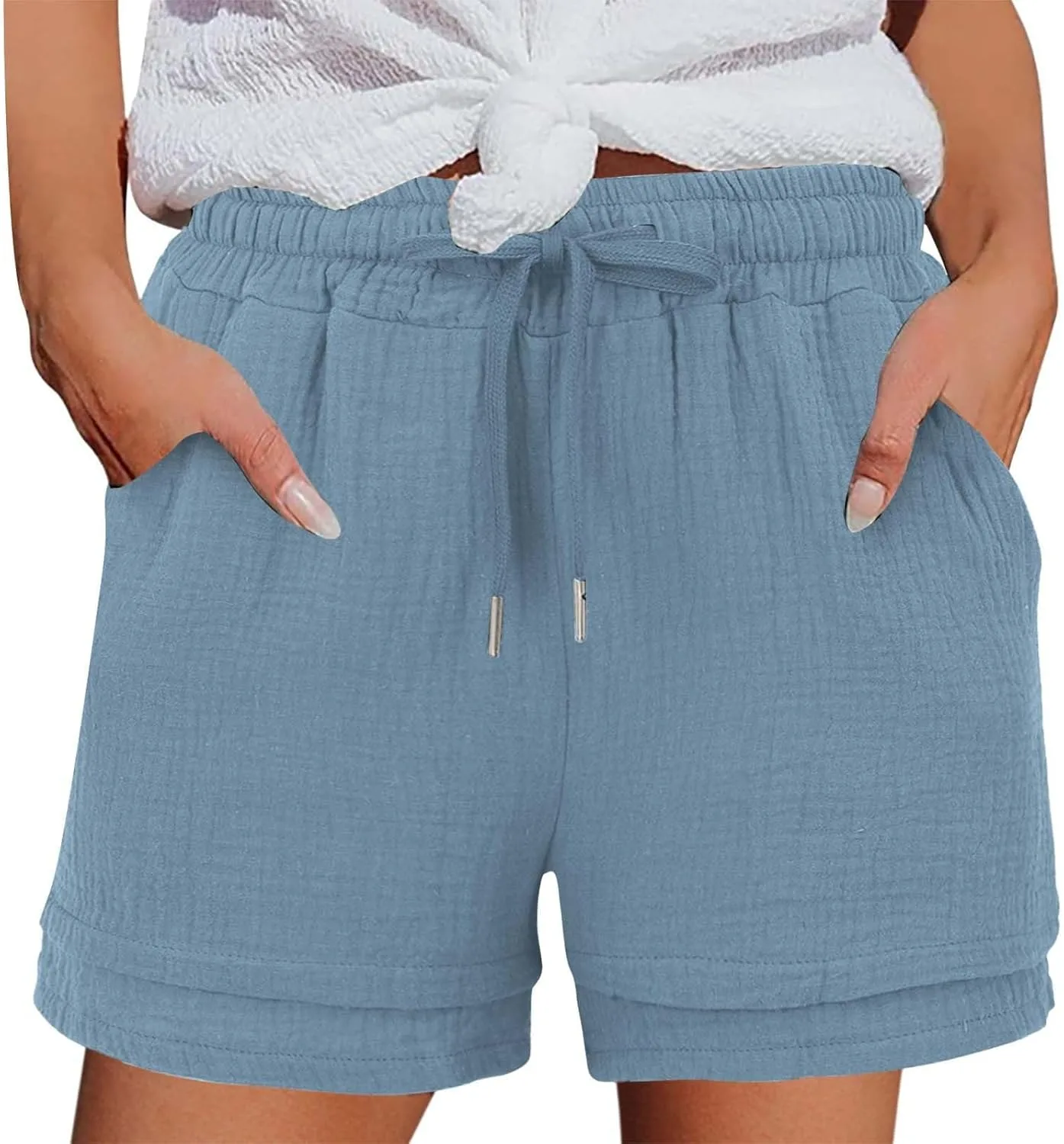 Женские карго-шорты с плиссировкой и широкими штанинами
Женские карго-шорты с плиссировкой и широкими штанинами