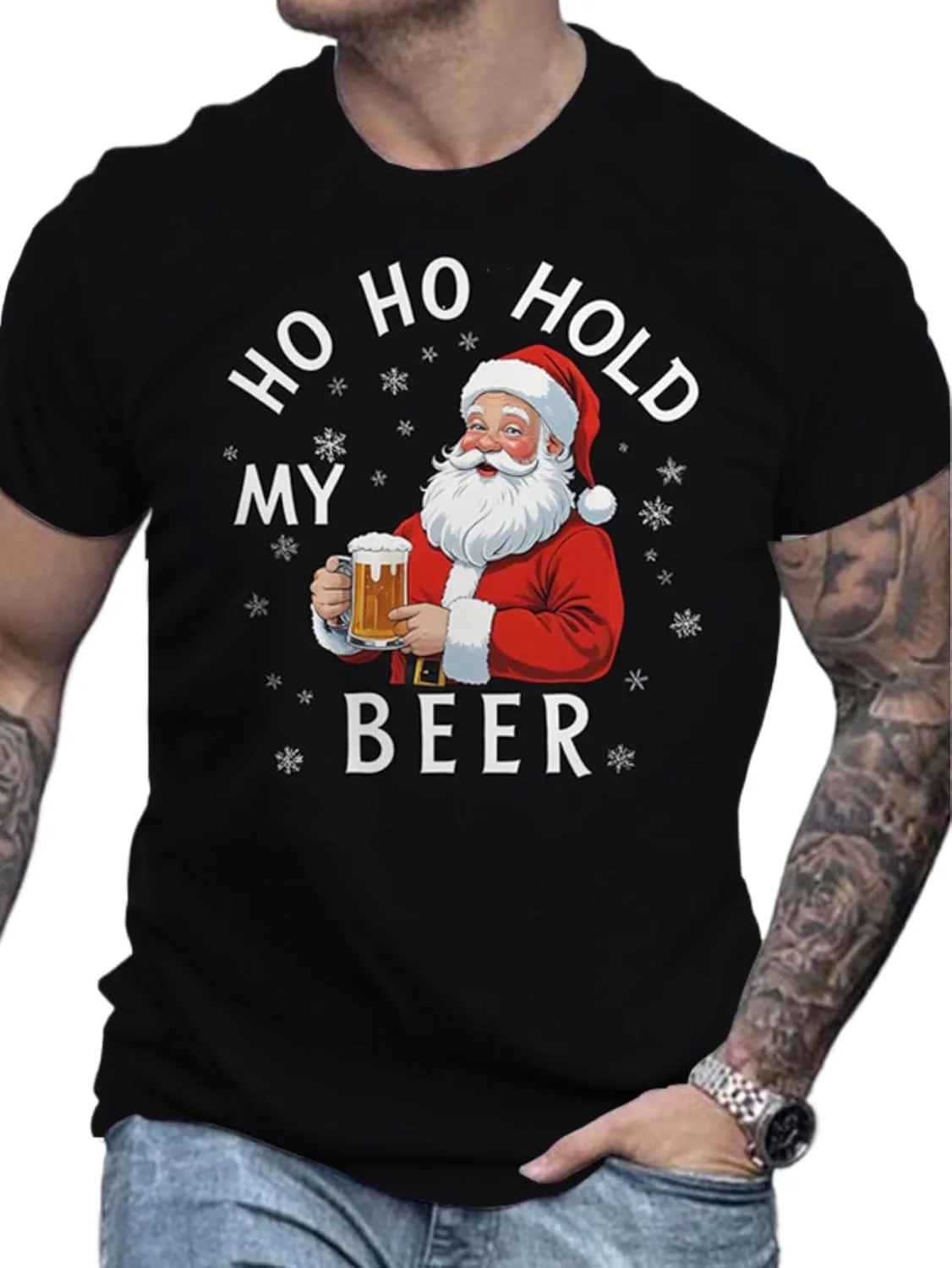 Мужская футболка Santa с принтом Ho Ho Hold My Beer, черная, с коротким рукавом NEKO MENA
Мужская футболка Santa с принтом Ho Ho Hold My Beer, черная, с коротким рукавом NEKO MENA