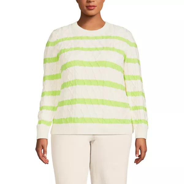 Объемный свитер с арановыми косами и круглым вырезом Lands' End, цвет ivo limoncello strp
Объемный свитер с арановыми косами и круглым вырезом Lands' End, цвет ivo limoncello strp