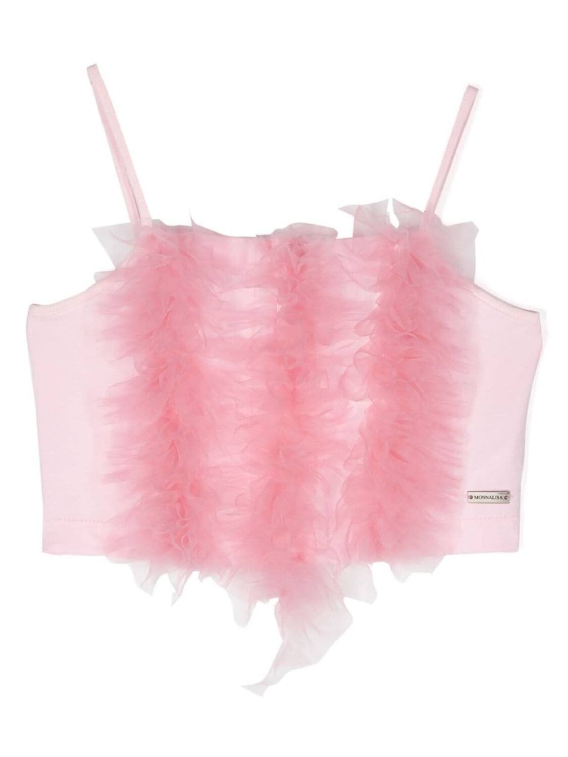 Monnalisa укороченный топ со вставками из тюля, розовый
Monnalisa укороченный топ со вставками из тюля, розовый