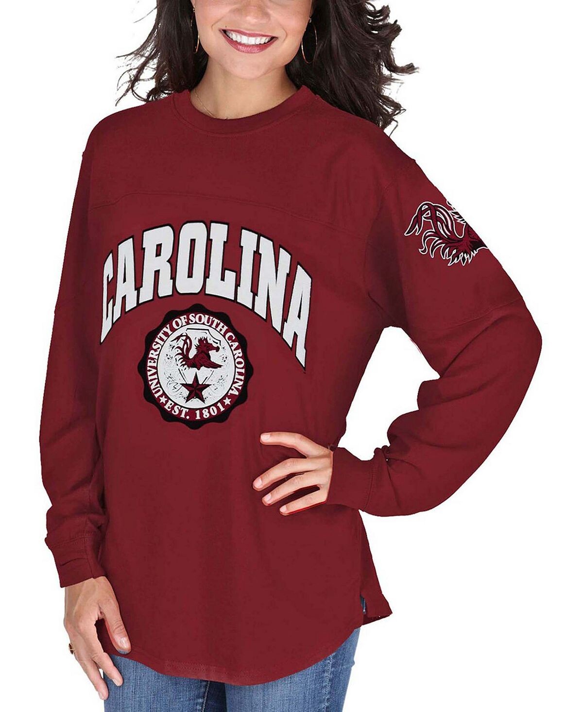 Женская футболка Garnet South Carolina Gamecocks Edith с длинным рукавом Pressbox
Женская футболка Garnet South Carolina Gamecocks Edith с длинным рукавом Pressbox