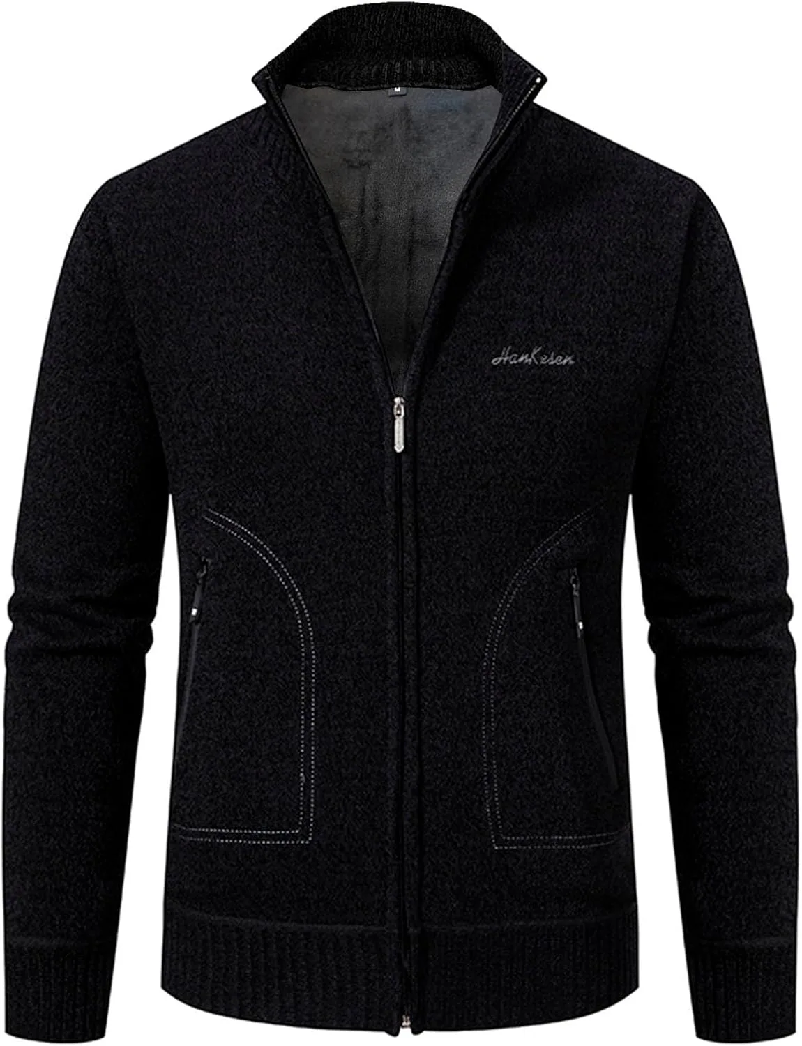 Мужской классический кардиган с полной застежкой-молнией и карманами
Мужской классический кардиган с полной застежкой-молнией и карманами