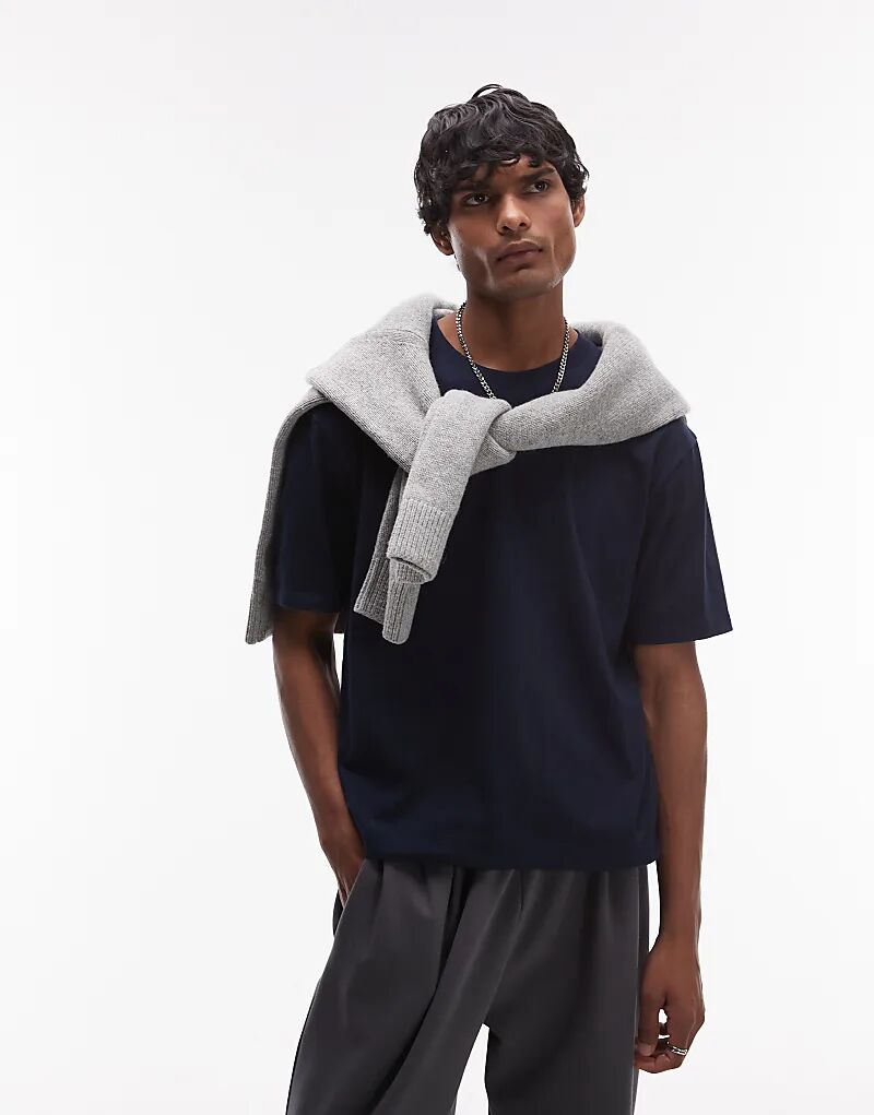 Футболка свободного кроя темно-синего цвета Topman
Футболка свободного кроя темно-синего цвета Topman