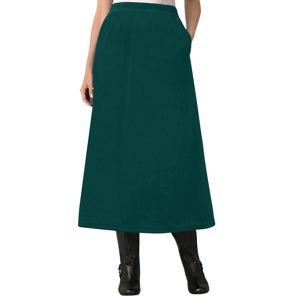 Женщина в женской велюровой юбке А-силуэта больших размеров Woman Within, цвет Emerald Green
Женщина в женской велюровой юбке А-силуэта больших размеров Woman Within, цвет Emerald Green