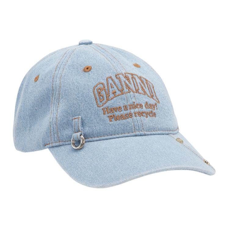 GANNI Джинсовая кепка с вышитым логотипом, Blue
GANNI Джинсовая кепка с вышитым логотипом, Blue