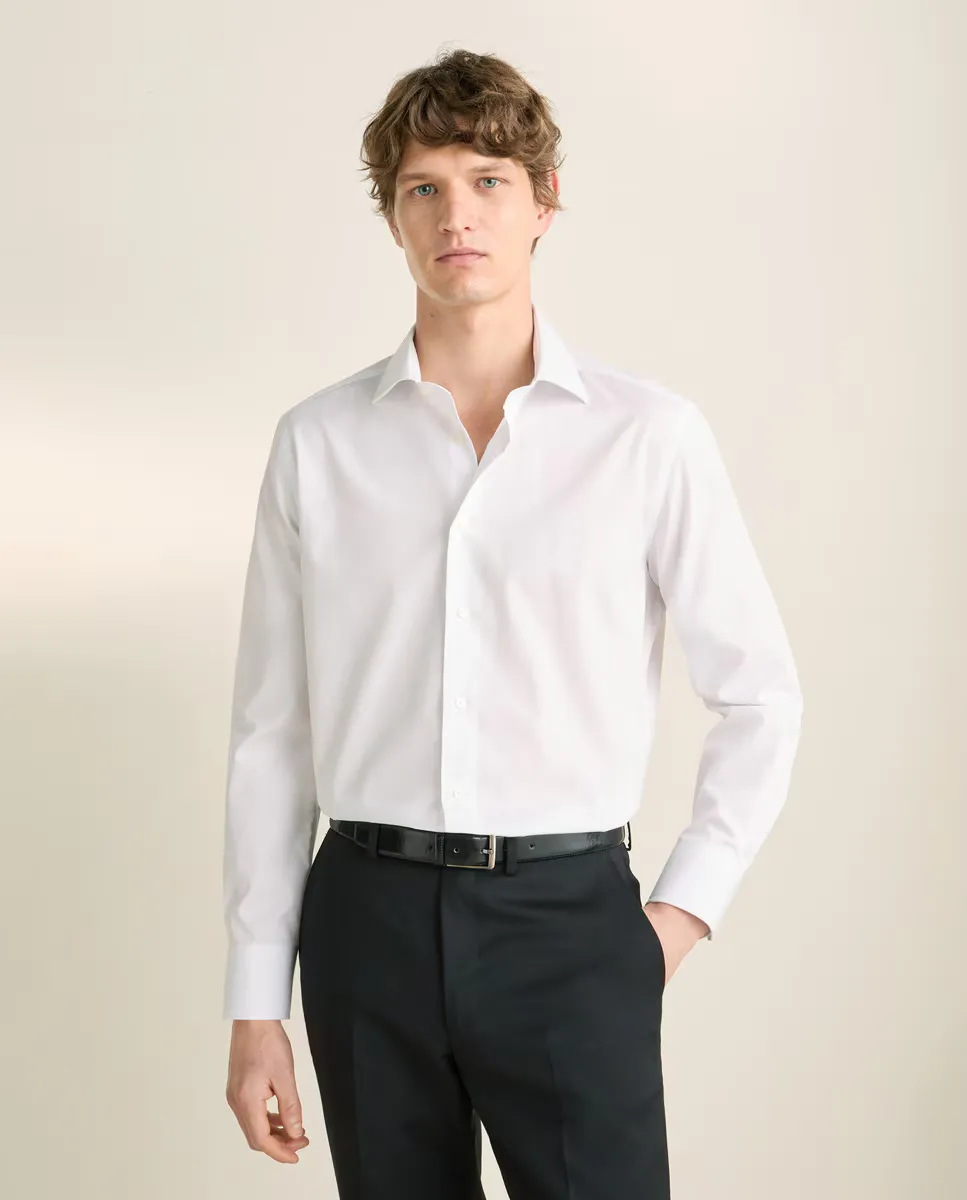 Рубашка мужская длинный рукав из египетского хлопка Emidio Tucci, белый 
Рубашка мужская длинный рукав из египетского хлопка Emidio Tucci, белый