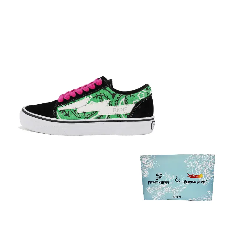 BURNING FLAME REVENFE X SPOTM Износостойкие и легкие низкие кеды из парусины унисекс - Молния Зеленый Пейсли, цвет Lightning Green Paisley
BURNING FLAME REVENFE X SPOTM Износостойкие и легкие низкие кеды из парусины унисекс - Молния Зеленый Пейсли, цвет Lightning Green Paisley