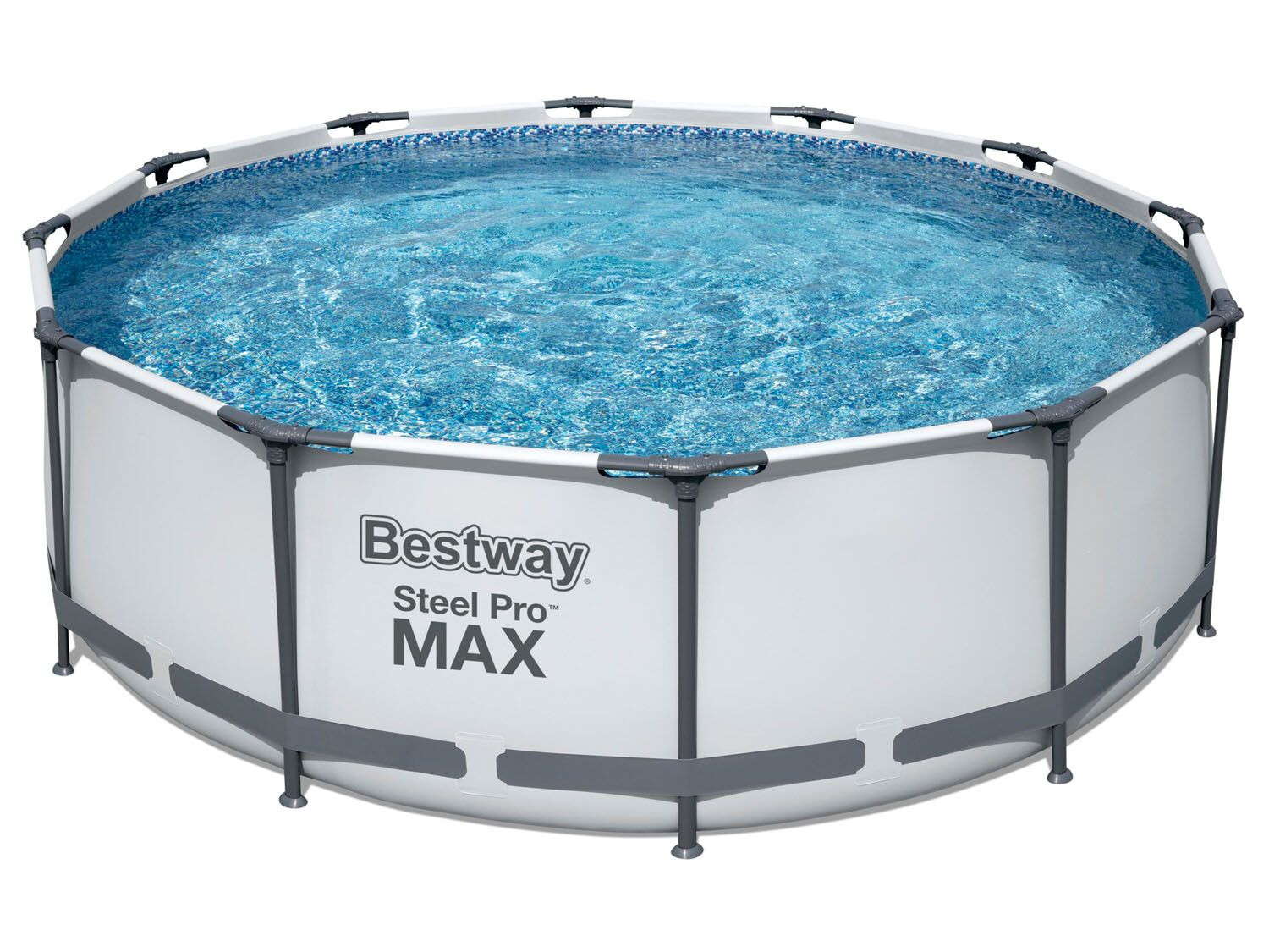 Bestway Pool "Steel ProMAX", набор для бассейна со стальным каркасом, фильтр-насос, безопасная лестница 366x100 см
Bestway Pool "Steel ProMAX", набор для бассейна со стальным каркасом, фильтр-насос, безопасная лестница 366x100 см