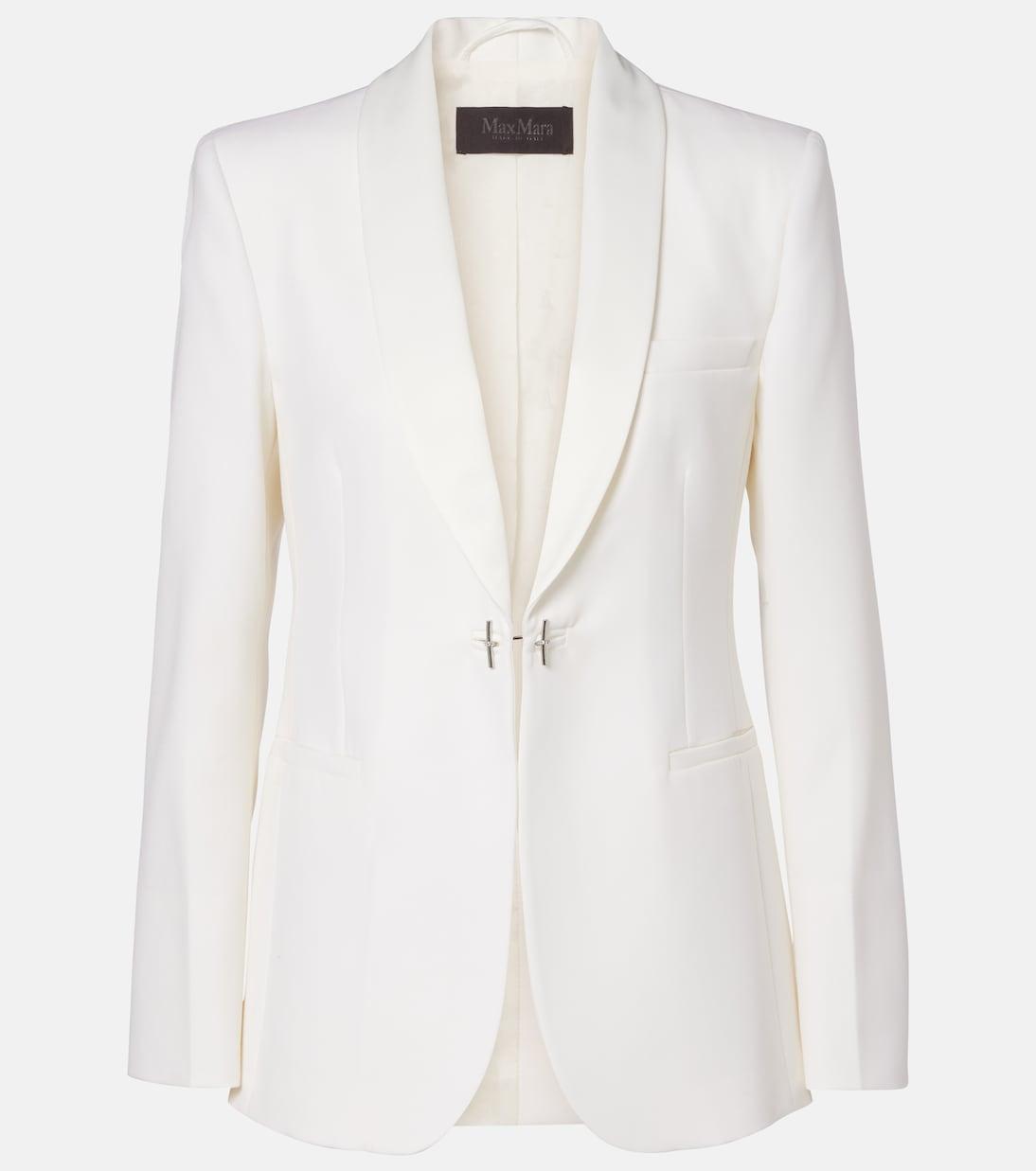 Блейзер из габардина из натуральной шерсти с атласной отделкой Max Mara, Bianco
Блейзер из габардина из натуральной шерсти с атласной отделкой Max Mara, Bianco
