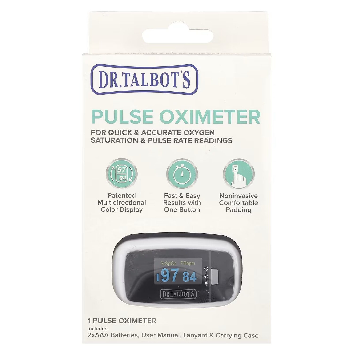 Talbot's, Пульсоксиметр, 1 шт. Dr. Talbot'S
Talbot's, Пульсоксиметр, 1 шт. Dr. Talbot'S