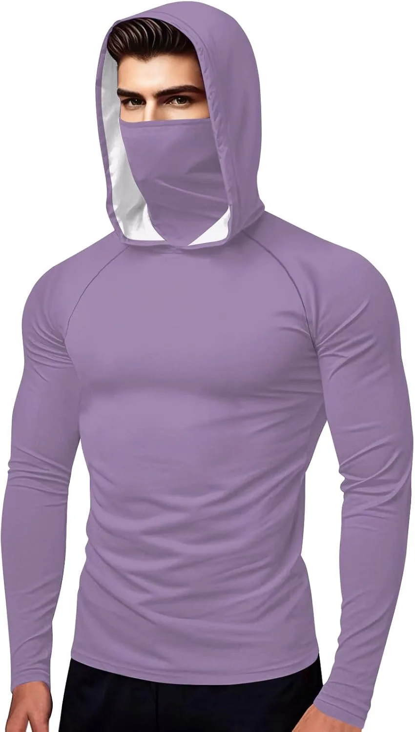 Мужская и женская футболка с защитой от солнца, капюшоном и маской
Мужская и женская футболка с защитой от солнца, капюшоном и маской