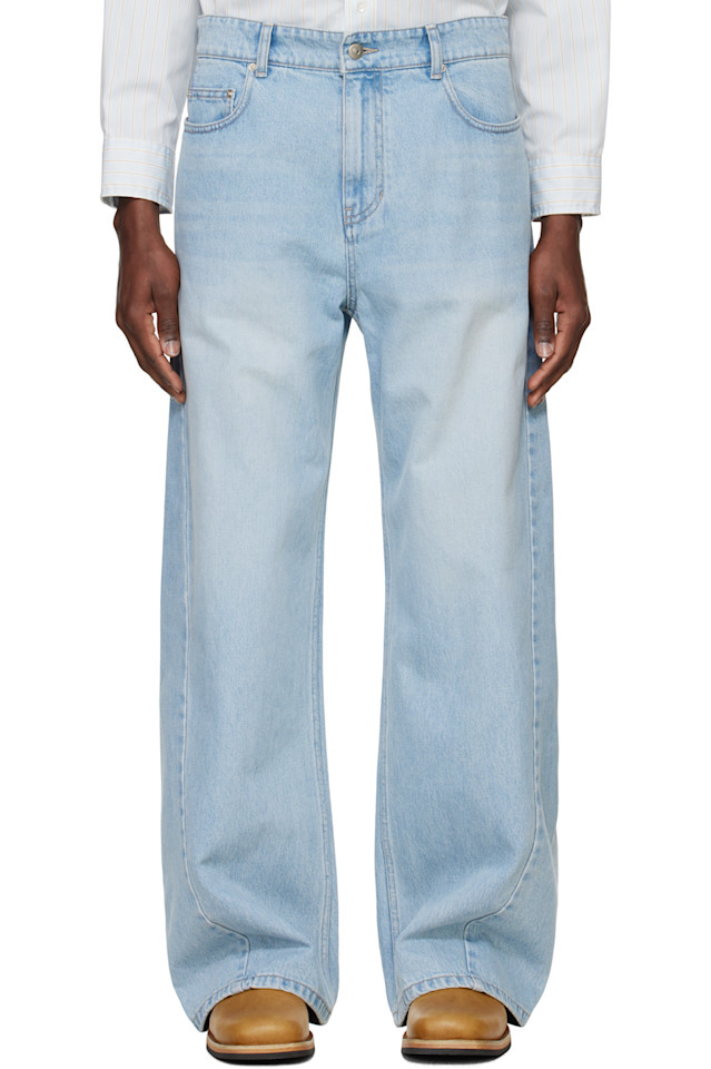 Джинсы с перекрученным боковым швом System, синий
Джинсы с перекрученным боковым швом System, синий