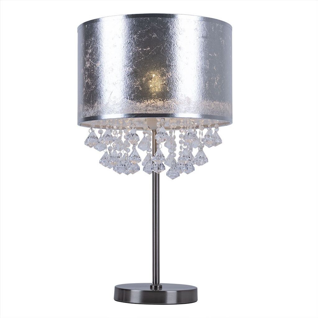 Настольная лампа, матовый никель, ткань, сусальное серебро, H 56 см Globo Lighting
Настольная лампа, матовый никель, ткань, сусальное серебро, H 56 см Globo Lighting