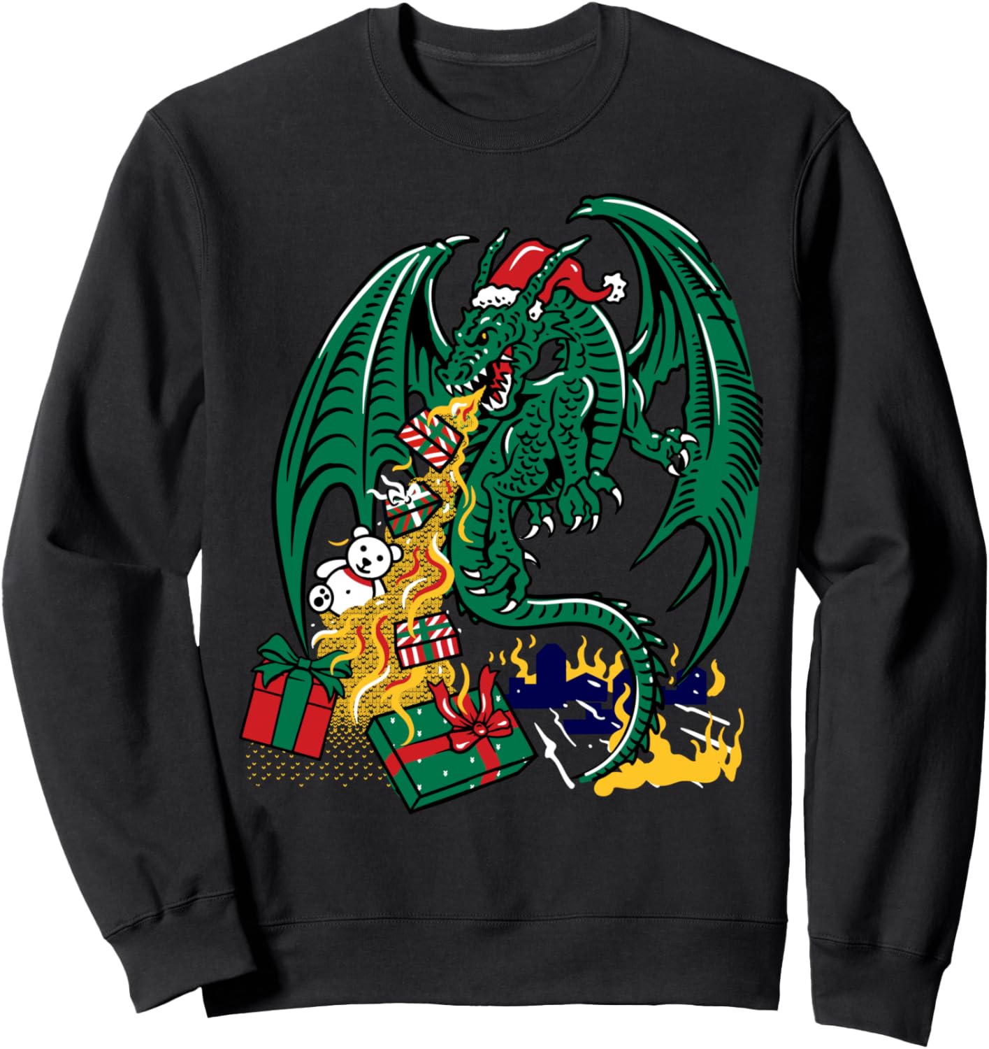 Уродливый рождественский свитер - толстовка с рождественским драконом, черный Ugly Christmas Party
Уродливый рождественский свитер - толстовка с рождественским драконом, черный Ugly Christmas Party