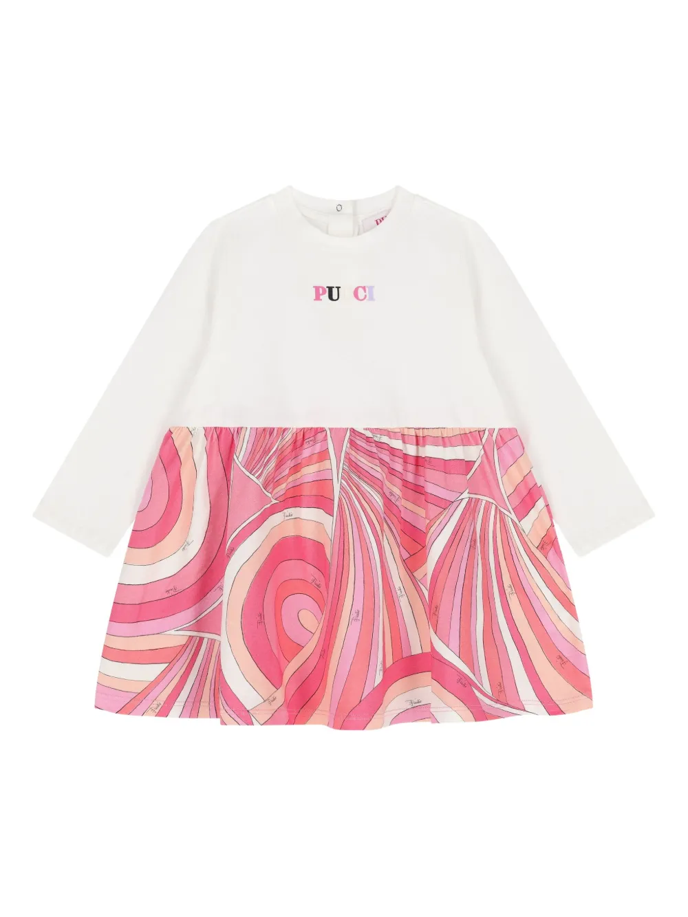 Платье с вышитым логотипом и вихревым принтом PUCCI Junior, белый
Платье с вышитым логотипом и вихревым принтом PUCCI Junior, белый