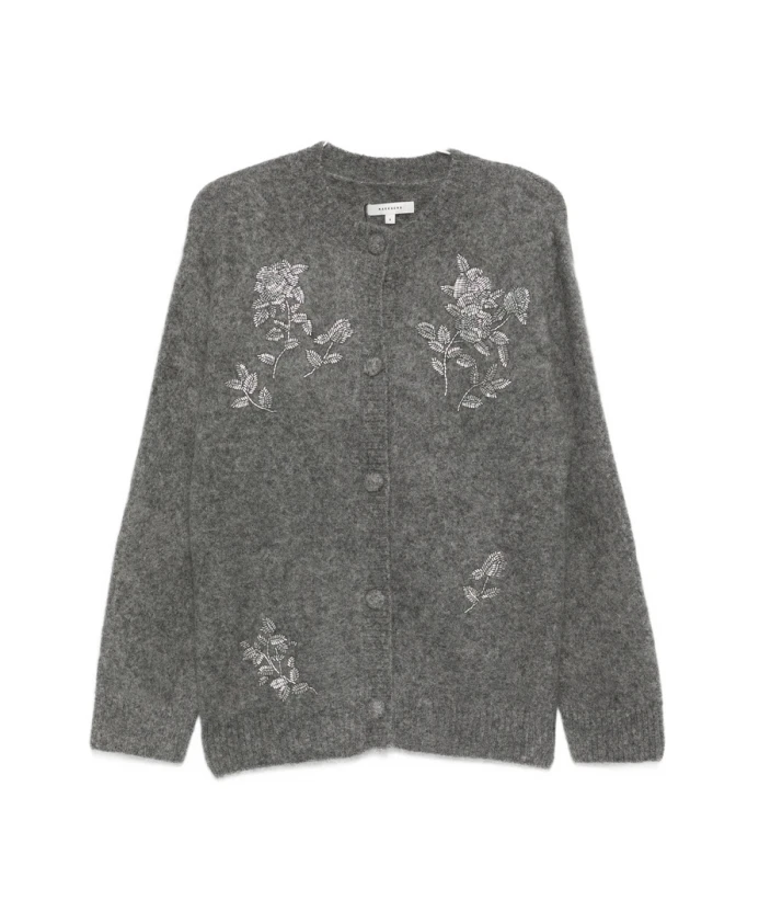 Кардиган с цветочными аппликациями Markgong, серый
Кардиган с цветочными аппликациями Markgong, серый