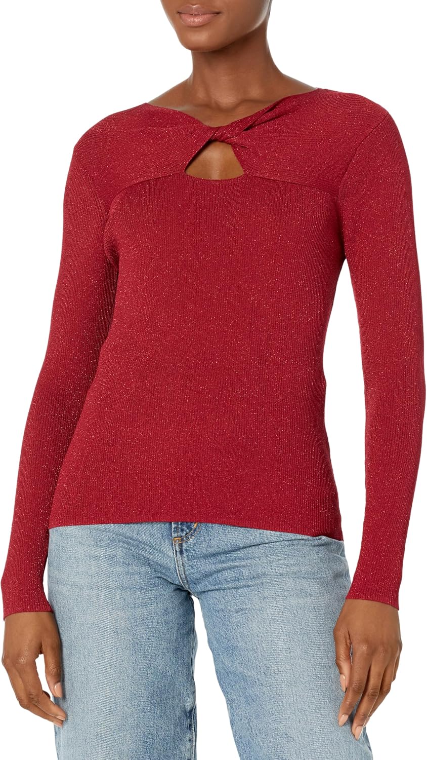 Женский свитер Calvin Klein с люрексом и перекрученным передом, Cranberry
Женский свитер Calvin Klein с люрексом и перекрученным передом, Cranberry