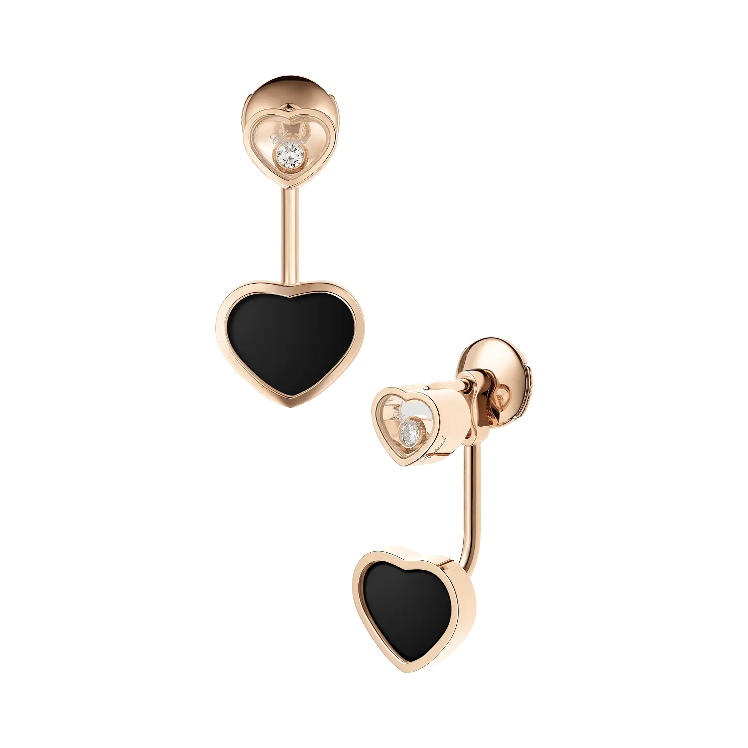 Серьги Chopard Happy Hearts - Серьги, розовое золото, бриллианты, оникс
Серьги Chopard Happy Hearts - Серьги, розовое золото, бриллианты, оникс