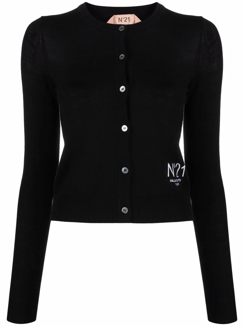 Шерстяной кардиган с логотипом Nº21, черный
Шерстяной кардиган с логотипом Nº21, черный