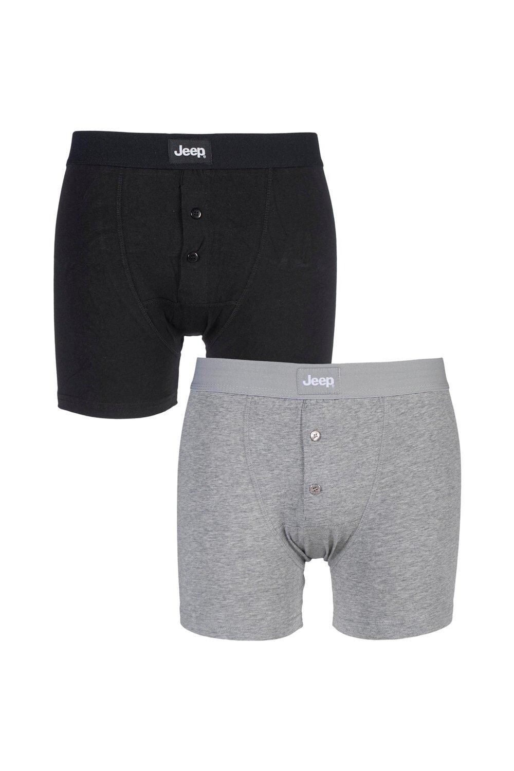 Комплект из 2 хлопковых однотонных боксеров-боксеров с пуговицами спереди Jeep, серый
Комплект из 2 хлопковых однотонных боксеров-боксеров с пуговицами спереди Jeep, серый