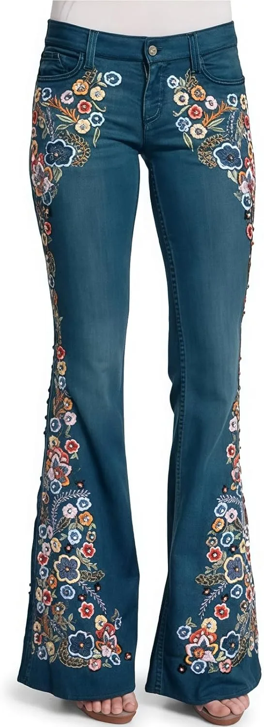 Джинсы-клеш для женщин с вышивкой, High Waist, Plus Size
Джинсы-клеш для женщин с вышивкой, High Waist, Plus Size