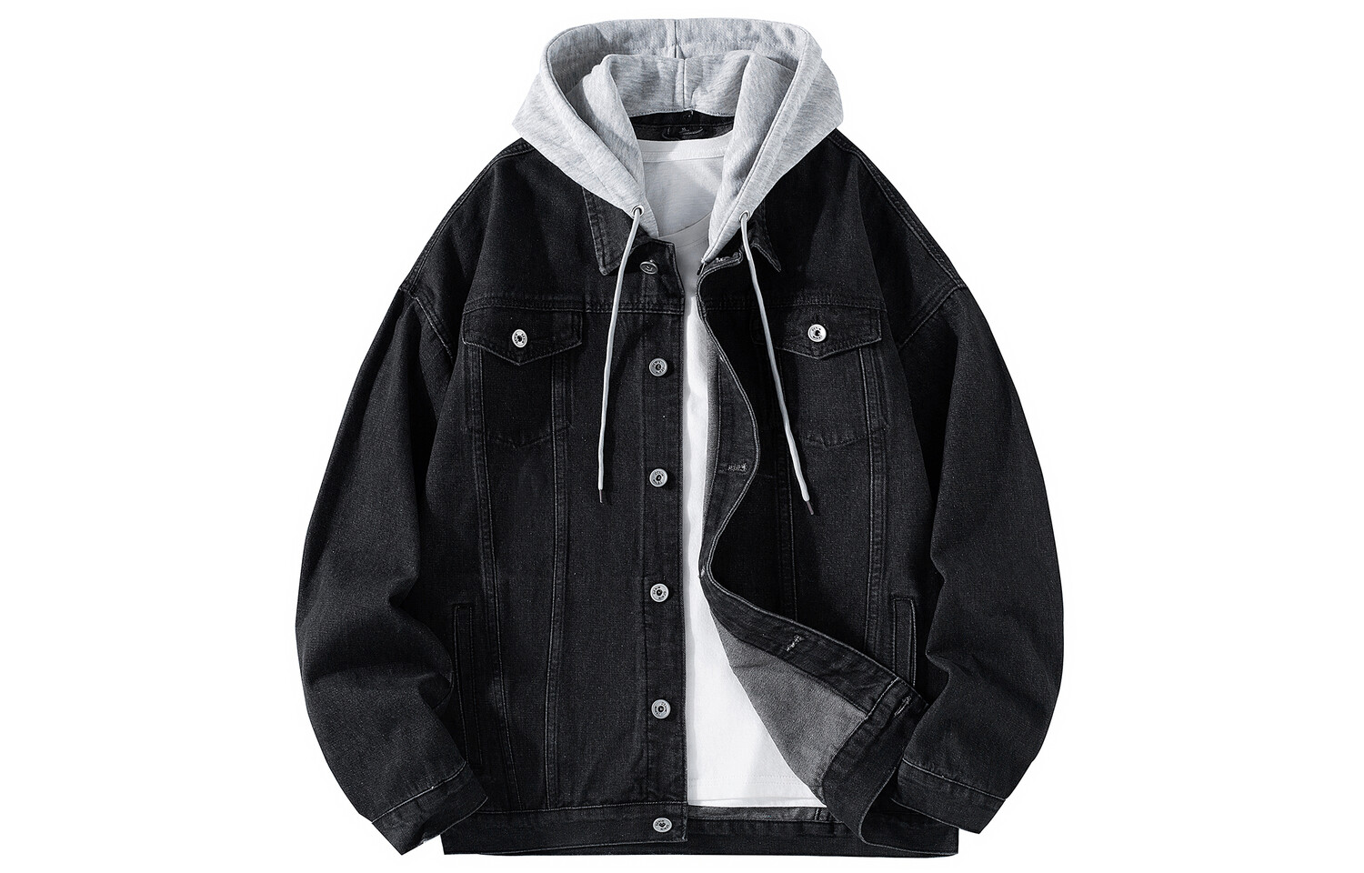 Джинсовая куртка унисекс BOBBY ABLEY, Черный с капюшоном 
Джинсовая куртка унисекс BOBBY ABLEY, Черный с капюшоном