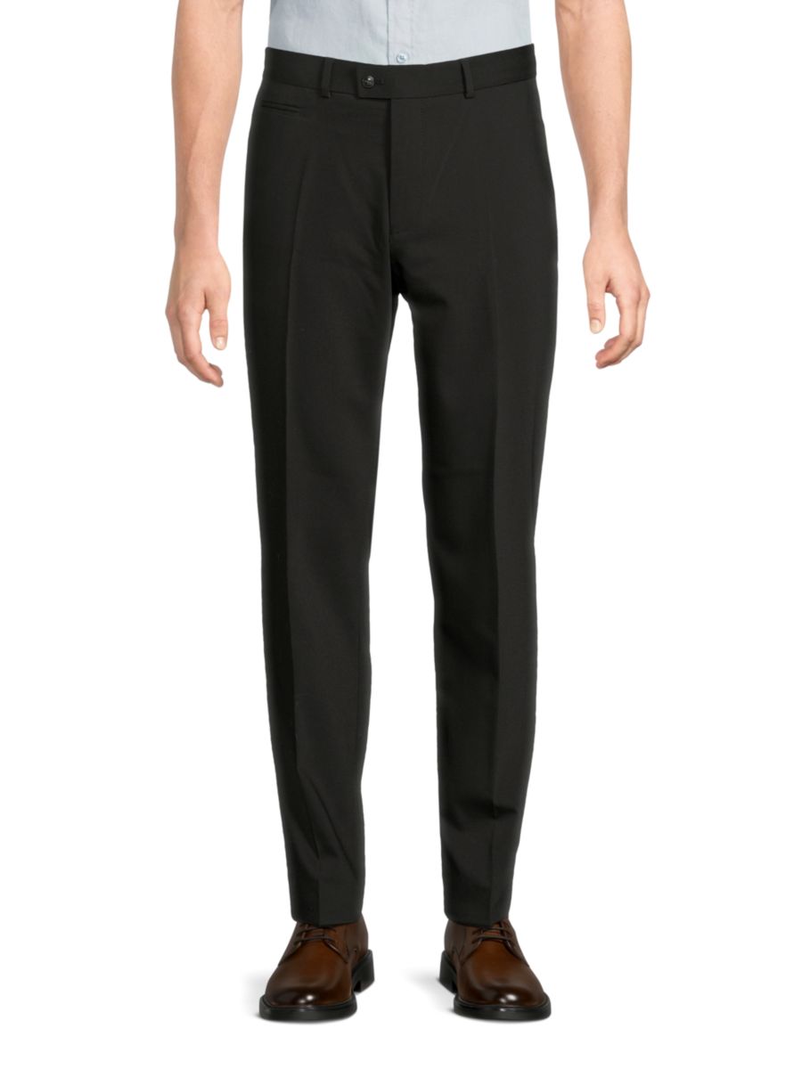 Классические брюки с плоским передом из смеси натуральной шерсти Brax, черный 
Классические брюки с плоским передом из смеси натуральной шерсти Brax, черный