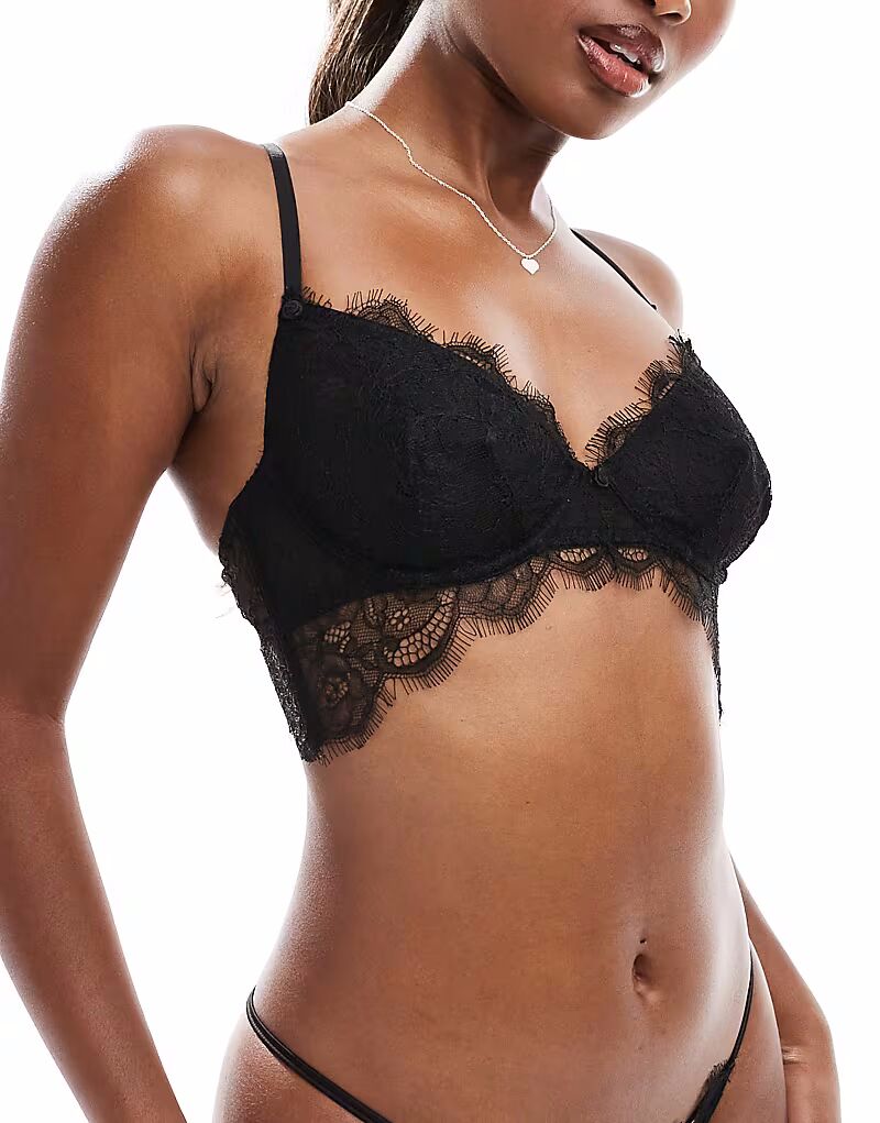 Бюстгальтер на косточках с удлиненным кружевом Cotton On, черного цвета Cotton:On
Бюстгальтер на косточках с удлиненным кружевом Cotton On, черного цвета Cotton:On