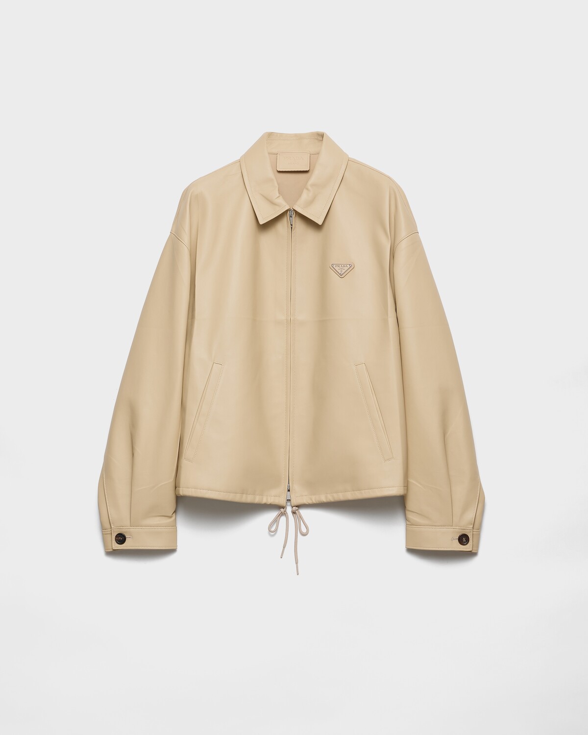 Блузон из кожи наппа Prada, бежевый
Блузон из кожи наппа Prada, бежевый