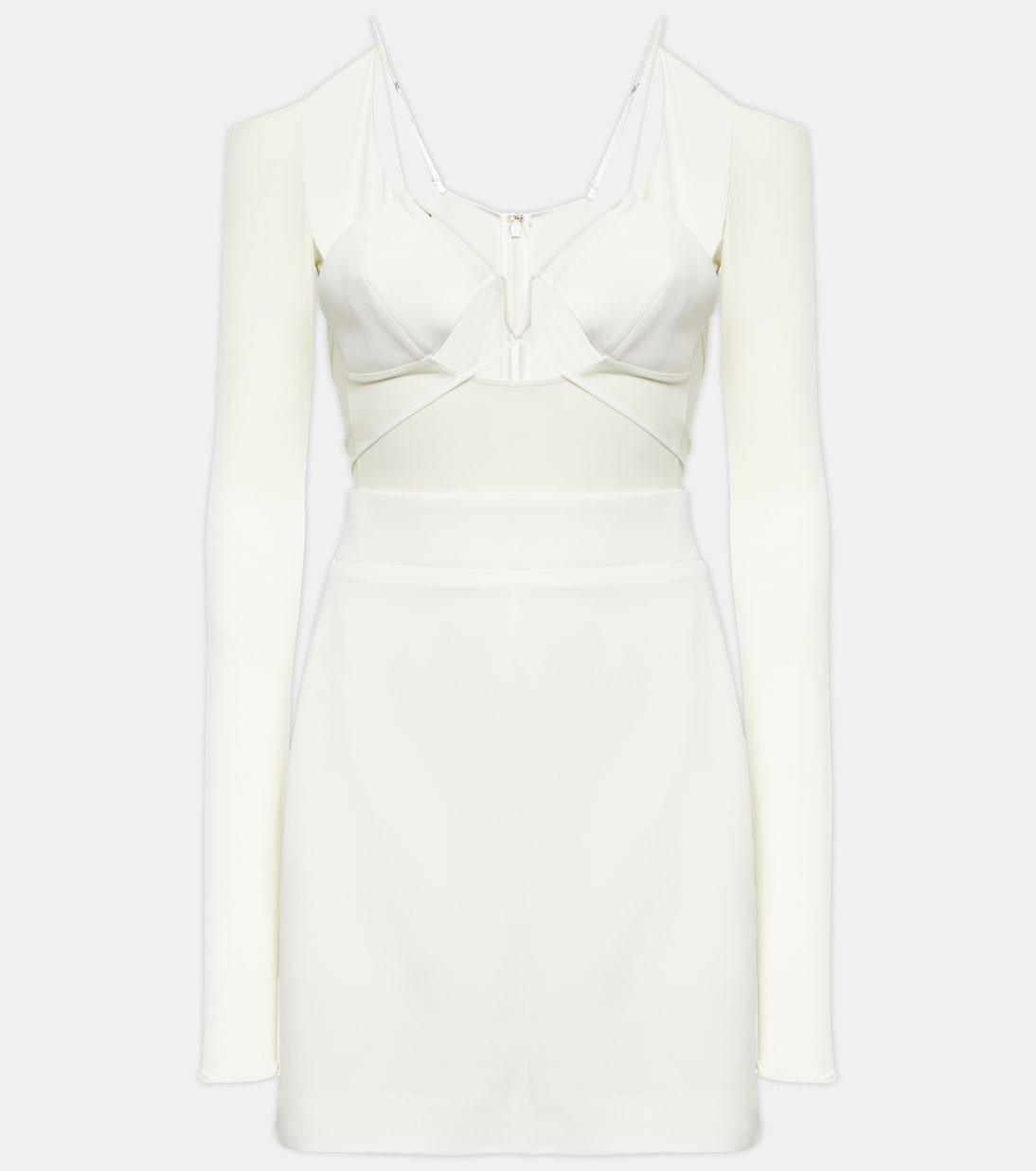 Свадебное мини-платье из крепа с вырезом Nensi Dojaka, белый
Свадебное мини-платье из крепа с вырезом Nensi Dojaka, белый