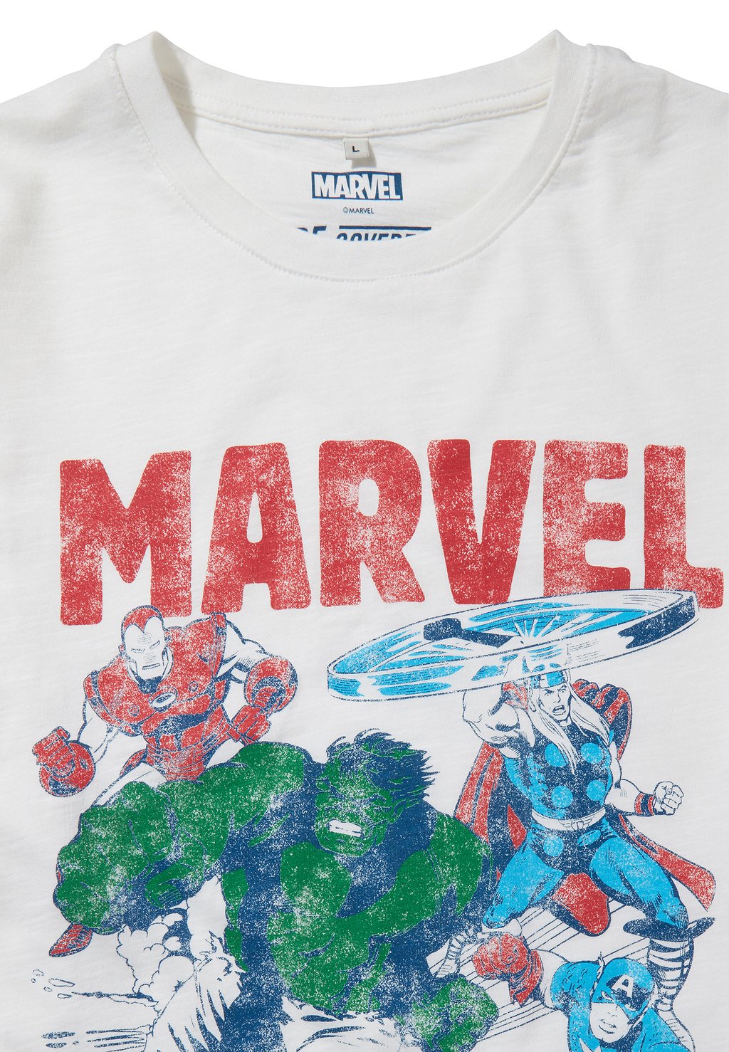 Футболка с принтом MARVEL IRON MAN, THOR, CAPTAIN AMERICA & THE Re:Covered, белый
Футболка с принтом MARVEL IRON MAN, THOR, CAPTAIN AMERICA & THE Re:Covered, белый