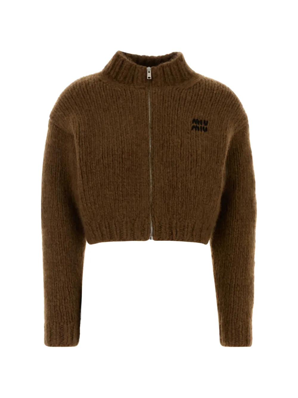 Укороченный кашемировый кардиган Miu Miu, коричневый
Укороченный кашемировый кардиган Miu Miu, коричневый