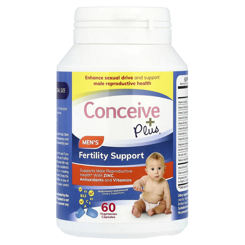 Conceive Plus, Поддержка фертильности для мужчин, 60 вегетарианских капсул
Conceive Plus, Поддержка фертильности для мужчин, 60 вегетарианских капсул