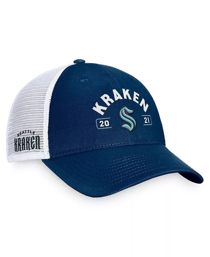 Мужская регулируемая шляпа темно-синего/белого цвета Seattle Kraken Free Kick Trucker Fanatics, синий
Мужская регулируемая шляпа темно-синего/белого цвета Seattle Kraken Free Kick Trucker Fanatics, синий