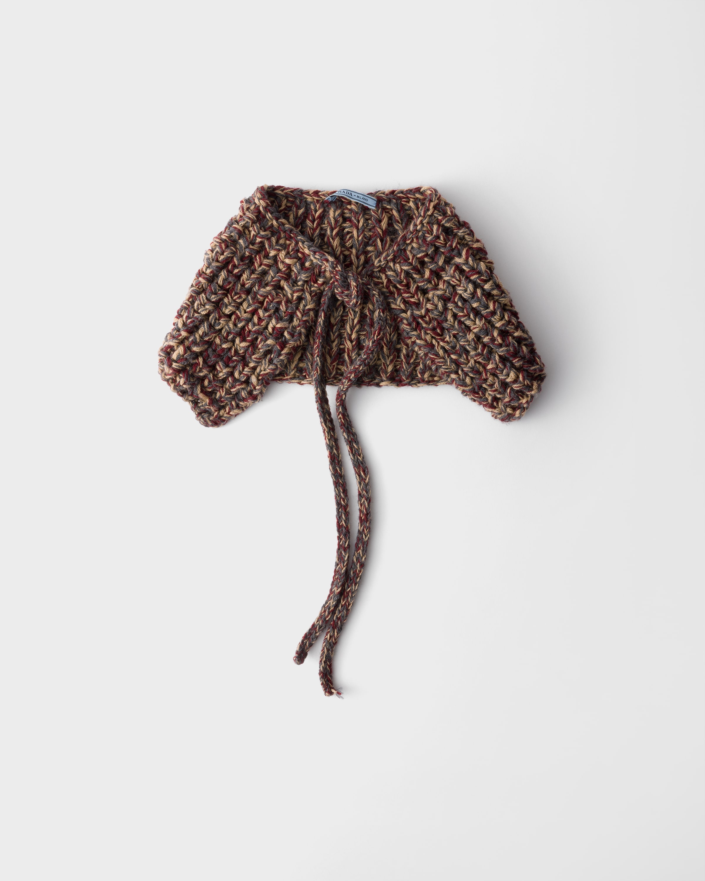 Вязаный воротник из меланжевой шерсти Prada, верблюжий / амарантовый
Вязаный воротник из меланжевой шерсти Prada, верблюжий / амарантовый