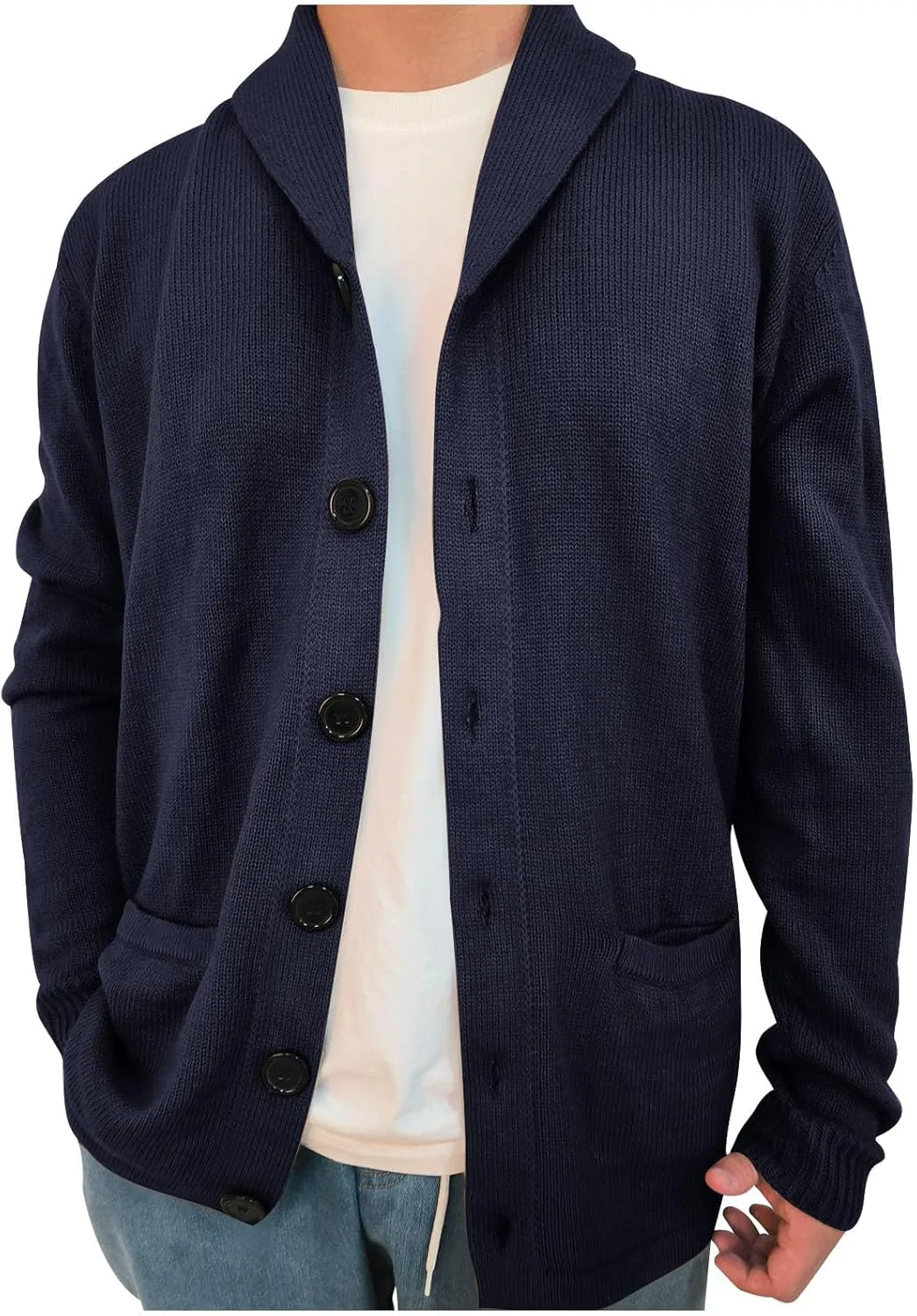 Кардиган для мужчин с открытой передней частью и отложным воротником AQAYL
Кардиган для мужчин с открытой передней частью и отложным воротником AQAYL