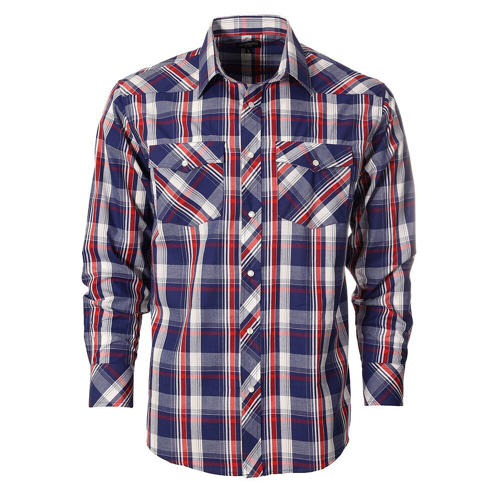 Gioberti Мужская рубашка в клетку с длинным рукавом в стиле вестерн и жемчужными кнопками, цвет Navy Red White
Gioberti Мужская рубашка в клетку с длинным рукавом в стиле вестерн и жемчужными кнопками, цвет Navy Red White