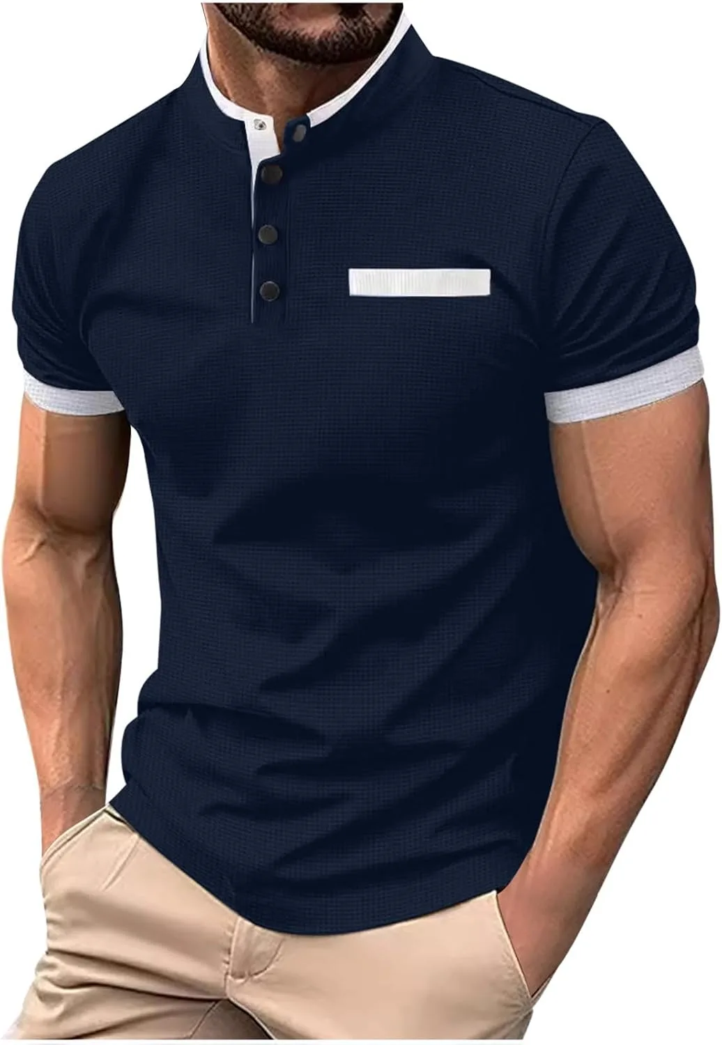 Мужская футболка с коротким рукавом и стойкой
Мужская футболка с коротким рукавом и стойкой