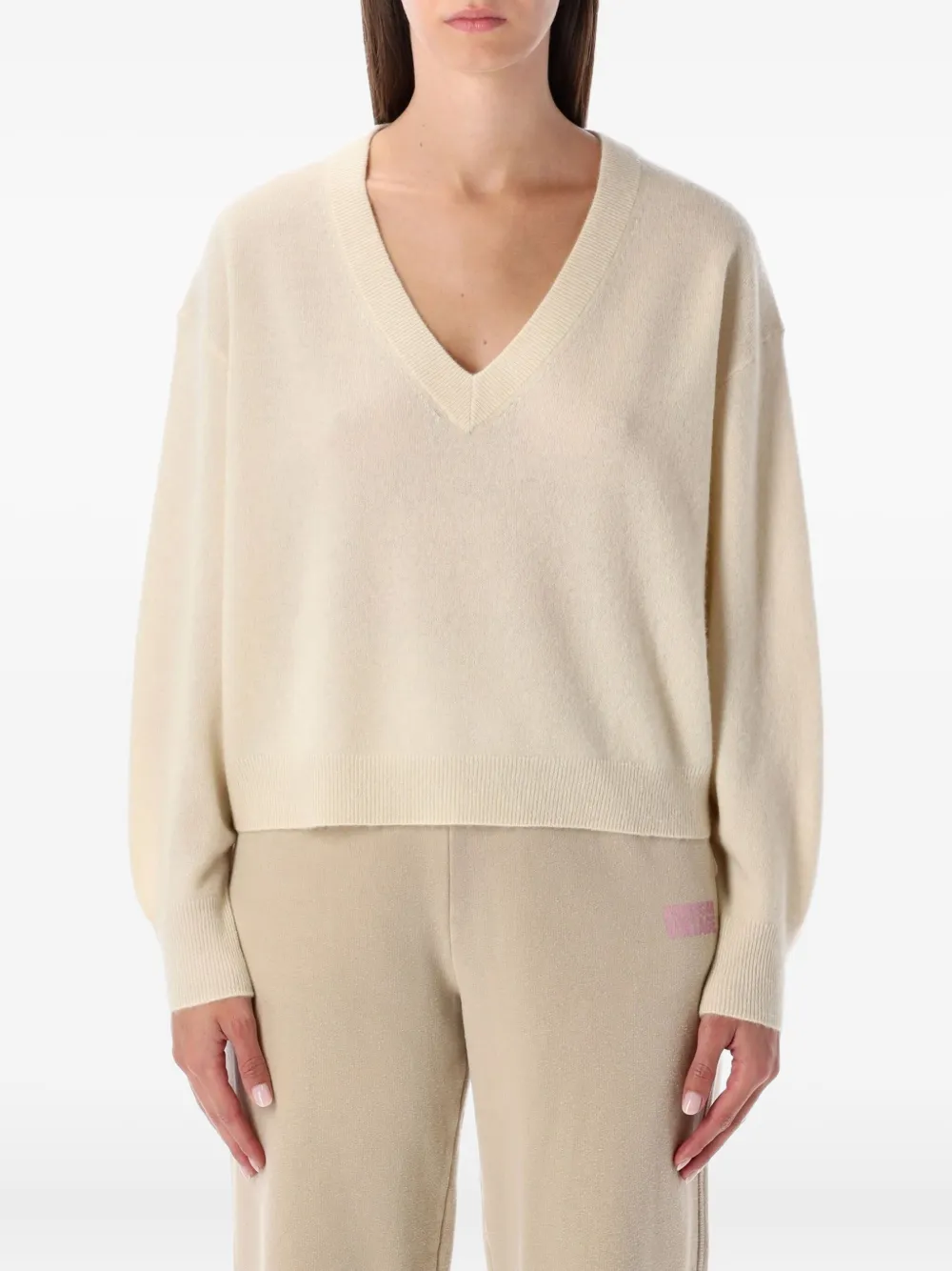 Трикотаж с V-образным вырезом American Vintage, нейтральный
Трикотаж с V-образным вырезом American Vintage, нейтральный